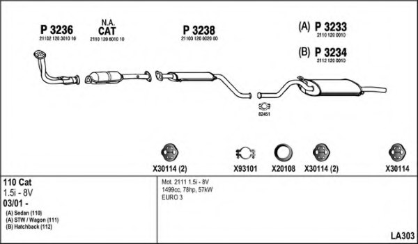 FENNO LA303 Exhaust System